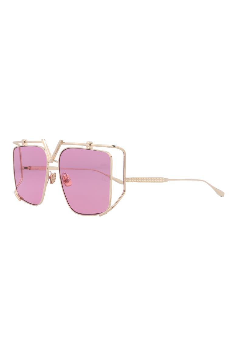 59mm Square Sunglasses, Alternate, color, GOLD GOLD PINK