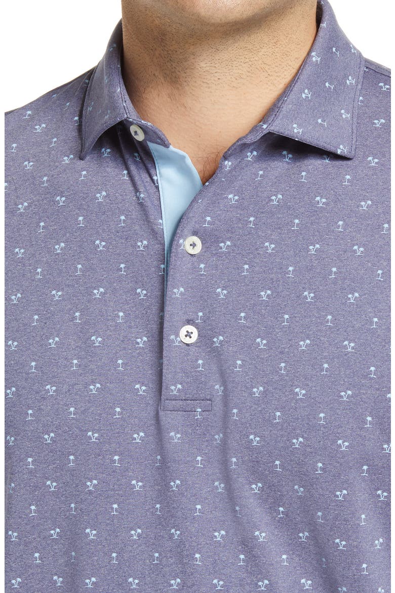 Taj Palm Tree Print Performance Polo, Alternate, color, TWILIGHT