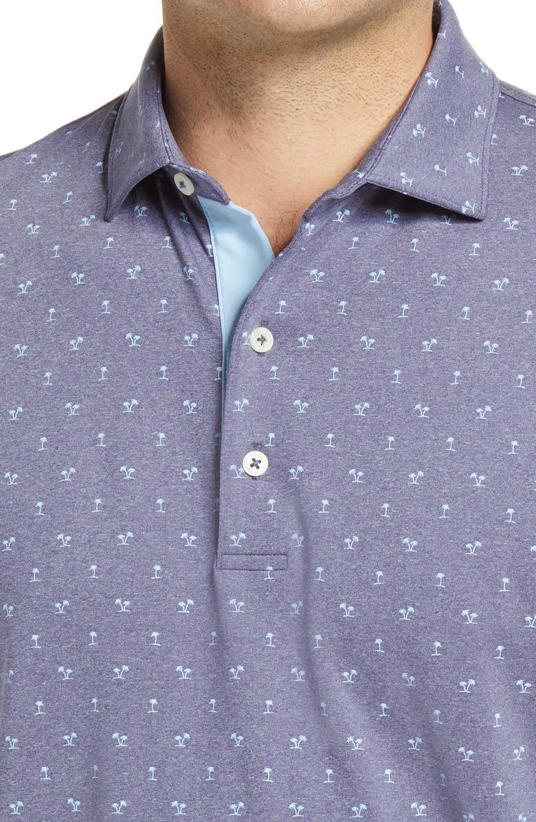 johnnie-O Taj Palm Tree Print Performance Polo, Alternate, color,