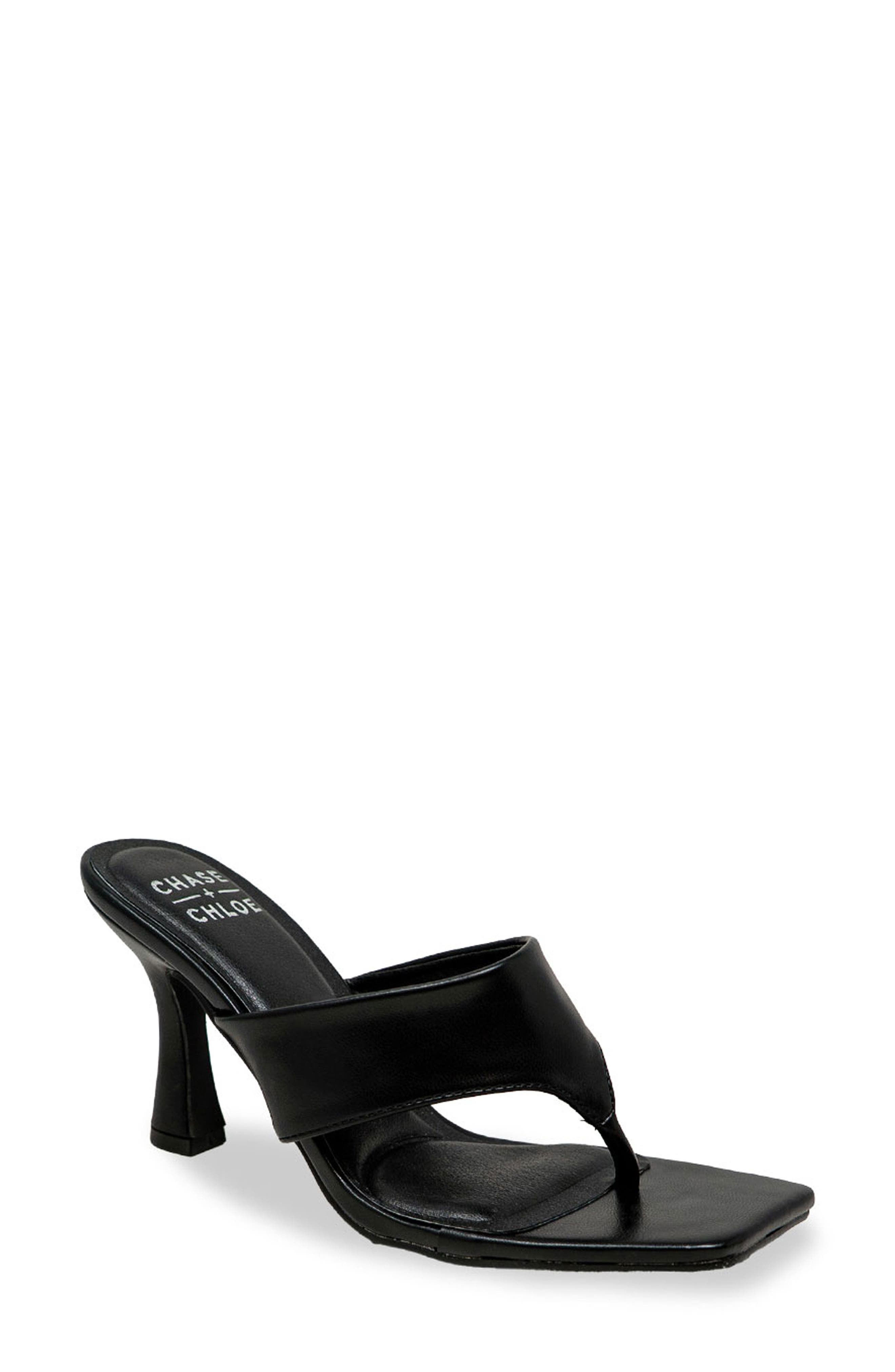 Cielle Thong Strap Flared Heel Sandal