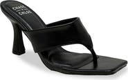 CHASE AND CHLOE Cielle Thong Strap Flared Heel Sandal