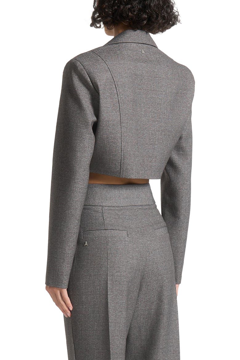 Dina Asymmetric Tailored Cropped Blazer, Alternate, color, Grey Marl