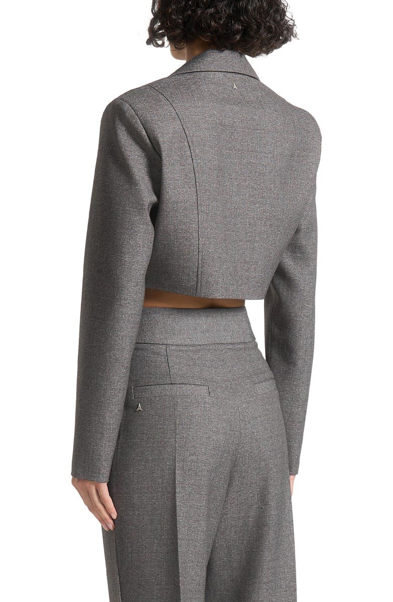 Manière De Voir Dina Asymmetric Tailored Cropped Blazer, Alternate, color, Grey Marl