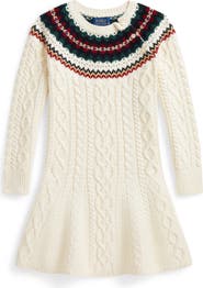 Polo Ralph Lauren Kids' Fair Isle Cotton Sweater Dress