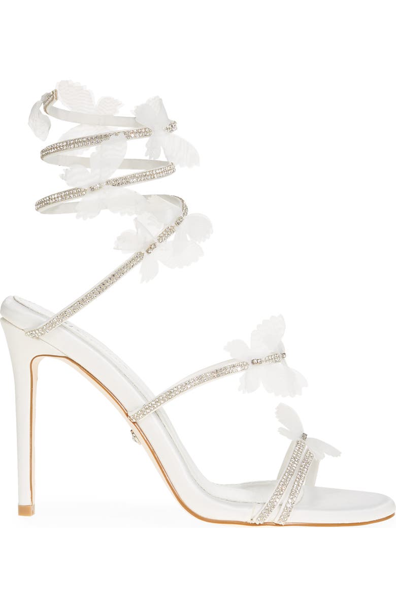 AZALEA WANG Aryana Rhinestone Ankle Wrap Sandal, Alternate, color,