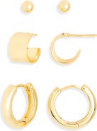 NORDSTROM RACK 3-Pack Hoop & Stud Earrings