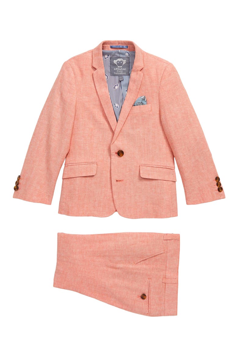 Herringbone Stripe Mod Suit, Main, color, FIRECRACKER