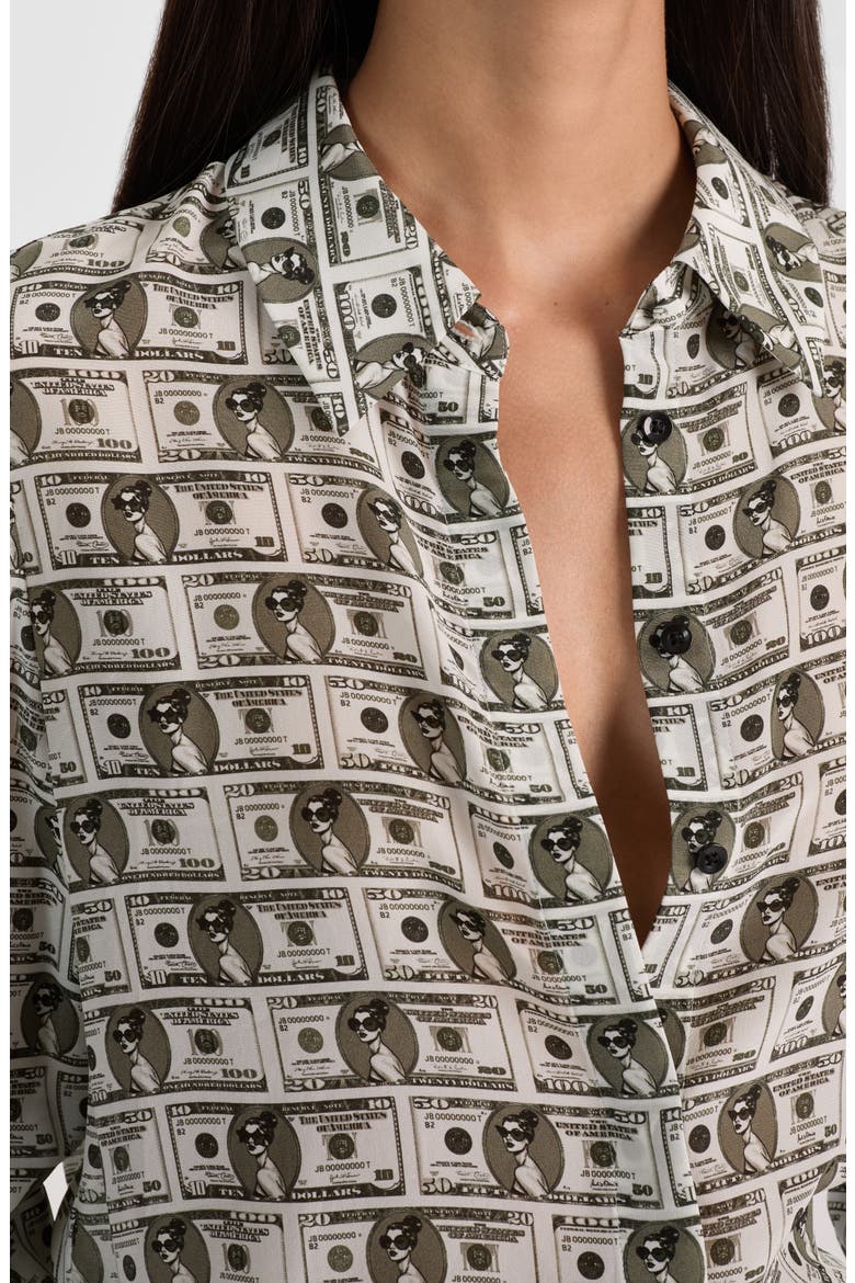 Willa Staceface Button-Up Silk Shirt, Alternate, color, PAYDAY MULTI