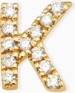 Oradina 14K Gold Luxe Letter Diamond Initial Single Stud