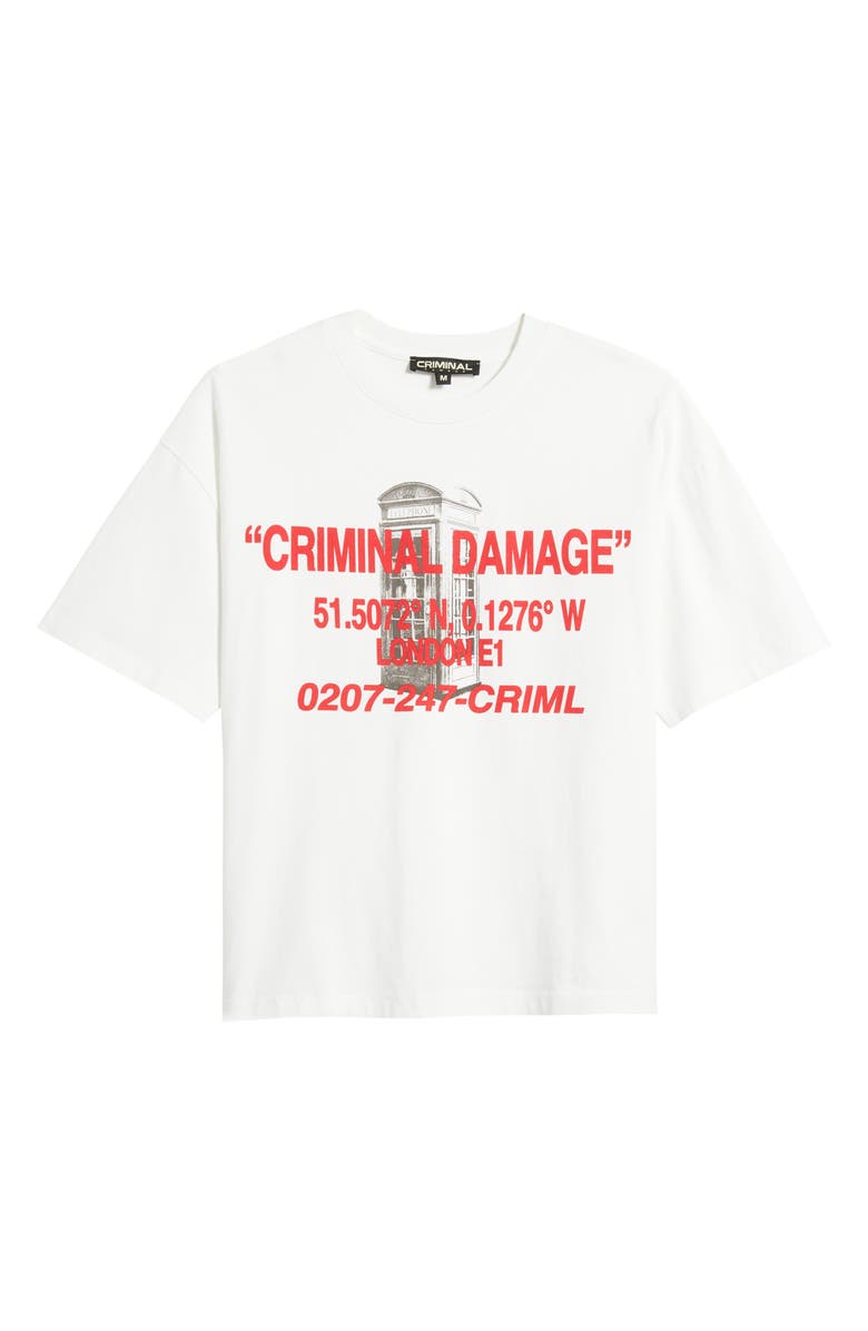 CRIMINAL DAMAGE E1 Phonebox Graphic T-Shirt, Alternate, color, 