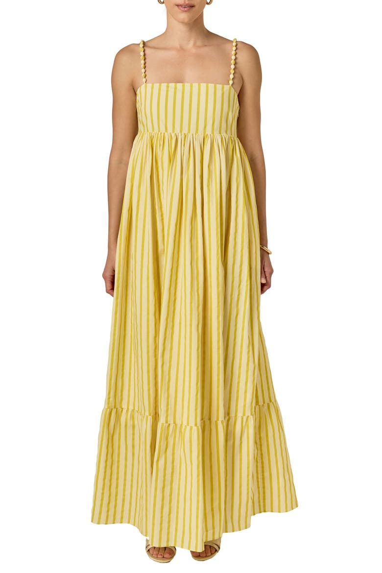 Stripe Sleeveless Maxi Dress, Main, color, YELLOW STRIPE