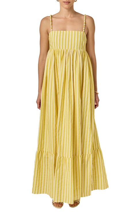 Stripe Sleeveless Maxi Dress