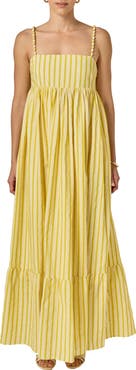 English Factory Stripe Sleeveless Maxi Dress