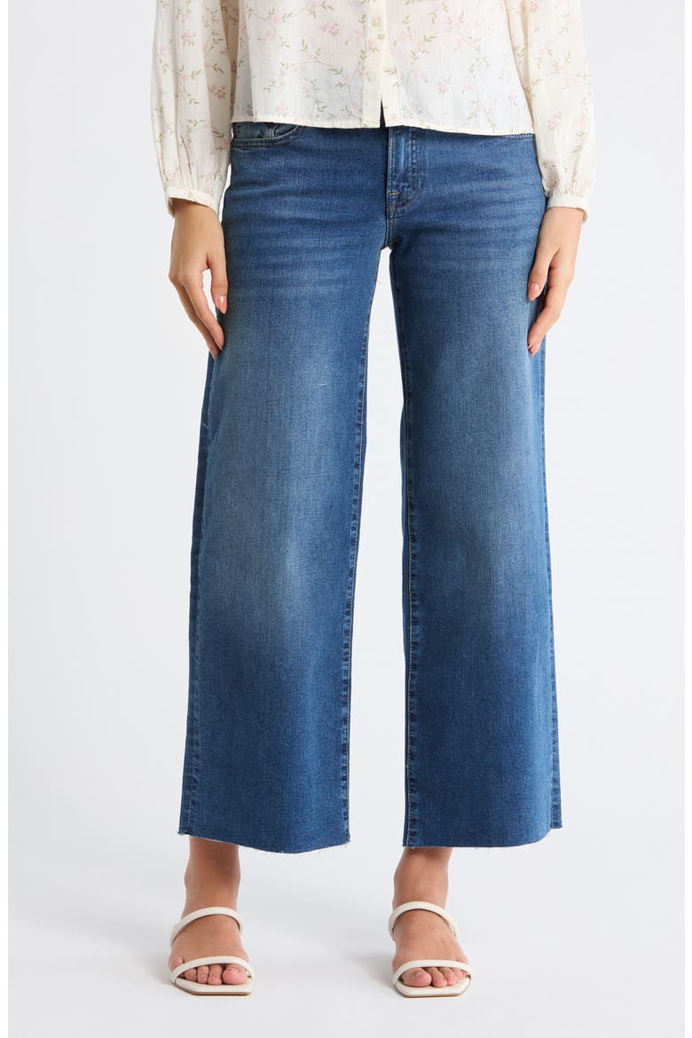 Sweet Raw Hem Wide Leg Jeans, Main, color, CRESCENTVILLE