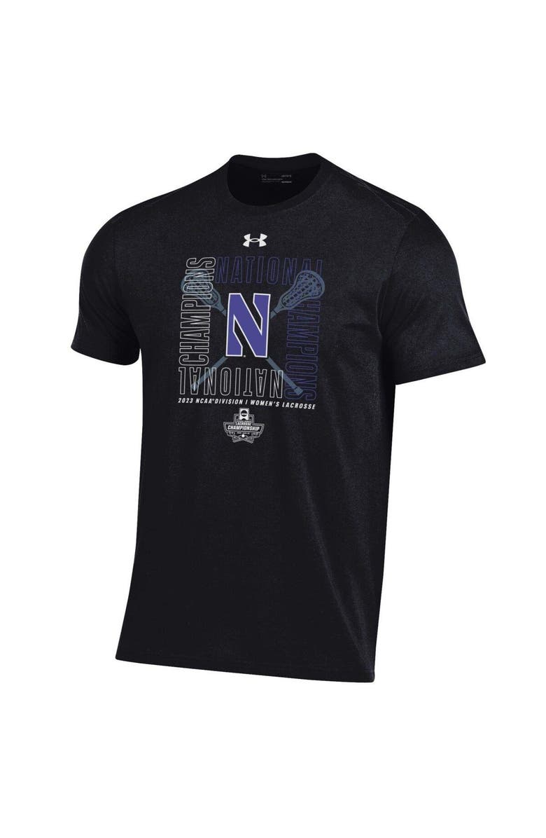 Under Armour Black Northwestern Wildcats 2023 NCAA Women's Lacrosse National Champions Team-Issued T-Shirt, Alternate, color, 