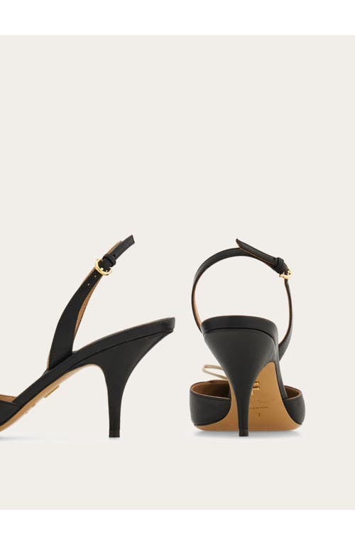 Shop Ferragamo Gylla Pointed Toe Slingback Pump In Nero