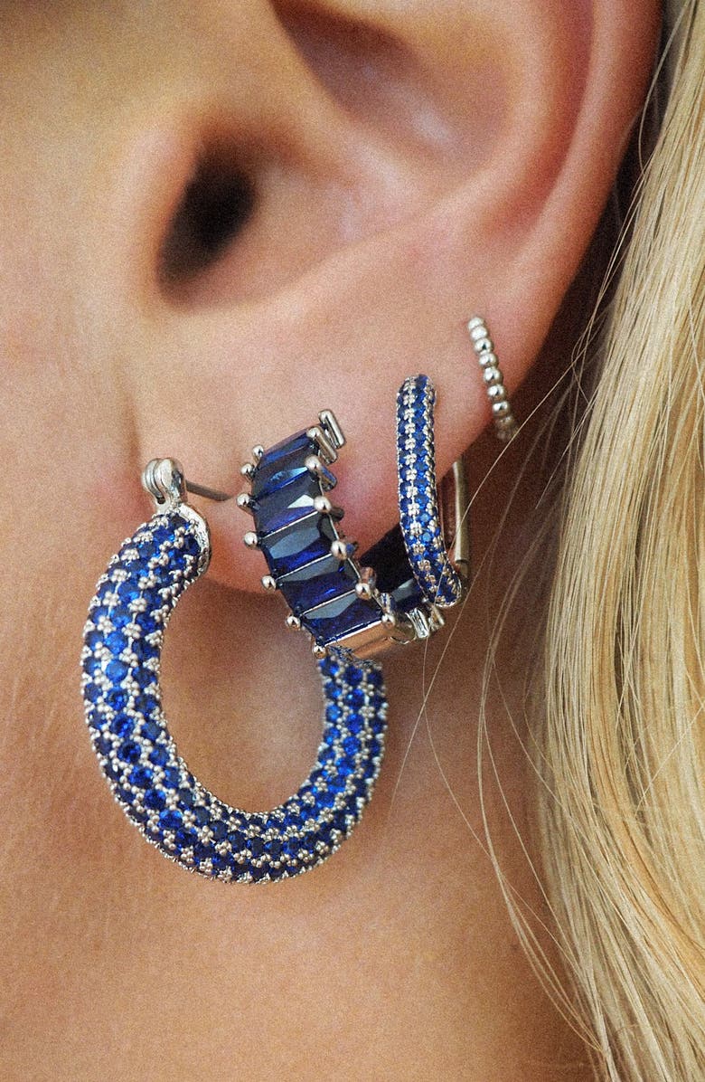 Luv AJ Amalfi Pavé Hoop Earrings, Alternate, color, 