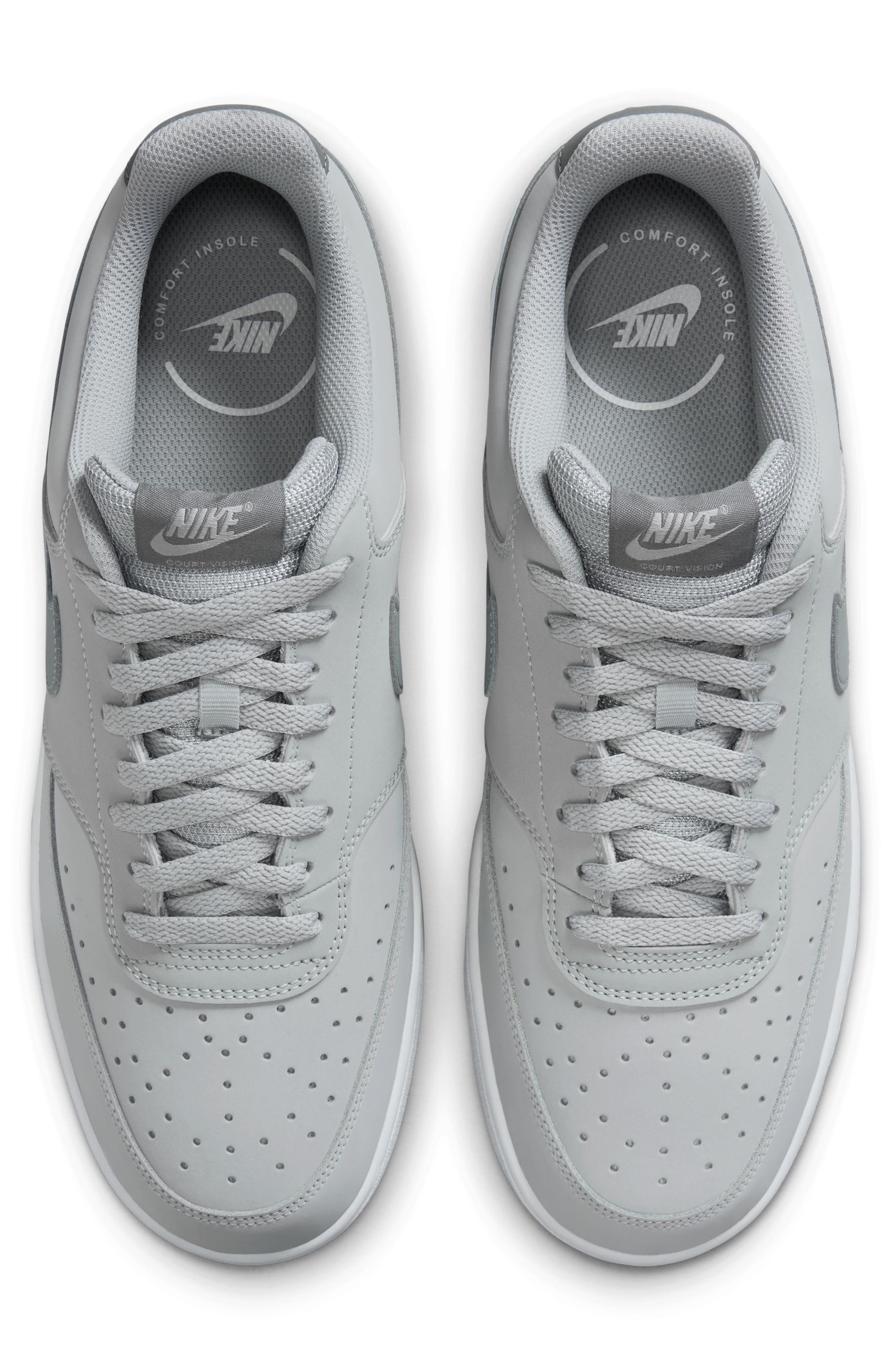 Nike Court Vision Low Sneaker, Alternate, color, Light Smoke Grey/ White