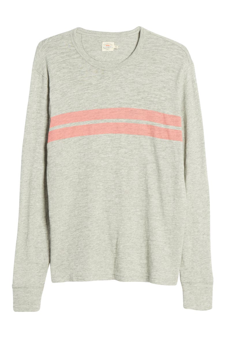 Surf Twin Stripe Long Sleeve T-Shirt, Alternate, color, GREY RED STRIPE