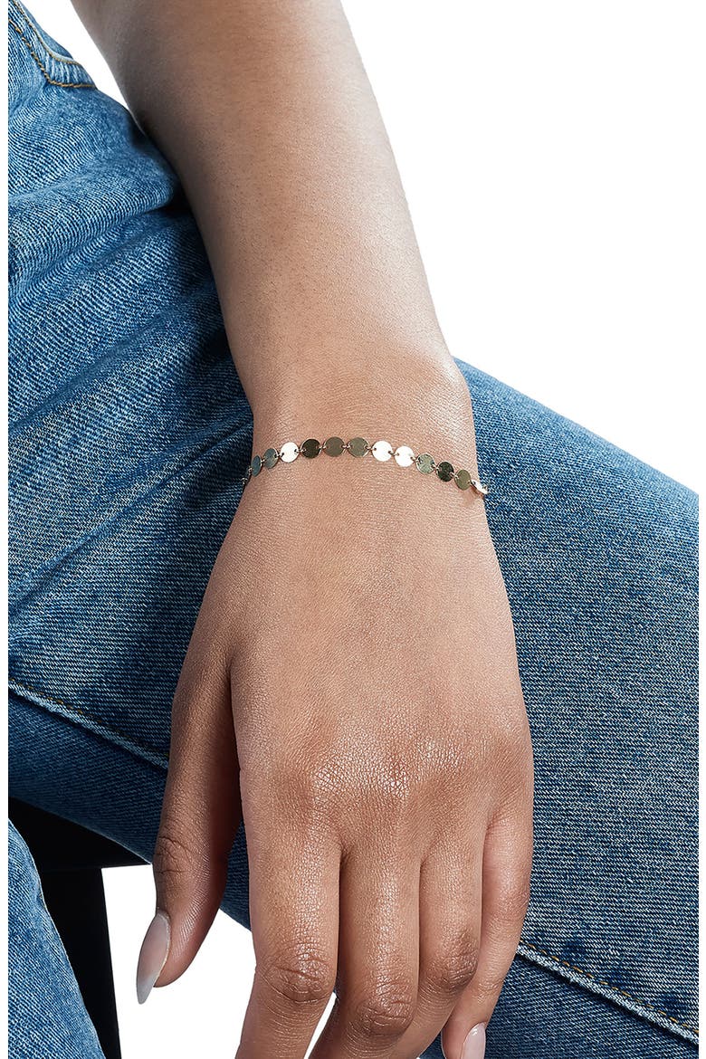 14K Gold Laser Disc Chain Bracelet, Alternate, color, YELLOW GOLD