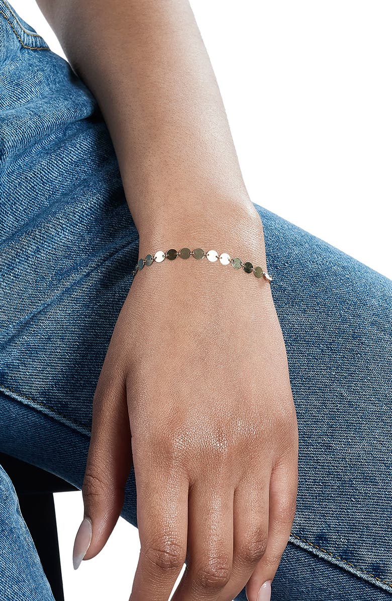 LANA 14K Gold Laser Disc Chain Bracelet, Alternate, color, Yellow Gold