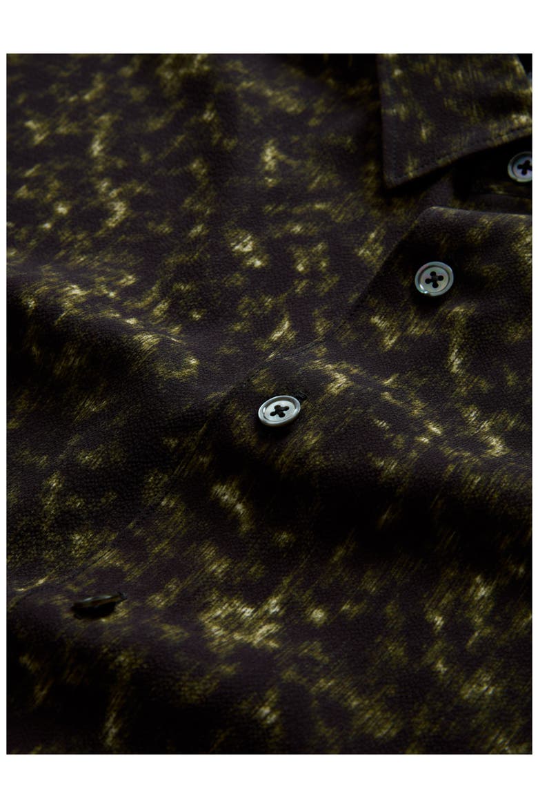 Tara Abstract Print Stretch Button-Up Shirt, Alternate, color, LICHEN GREEN