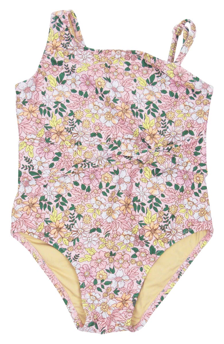 Shade Critters Kids' Disty Floral One-Shoulder One-Piece Swimsuit, Main, color,