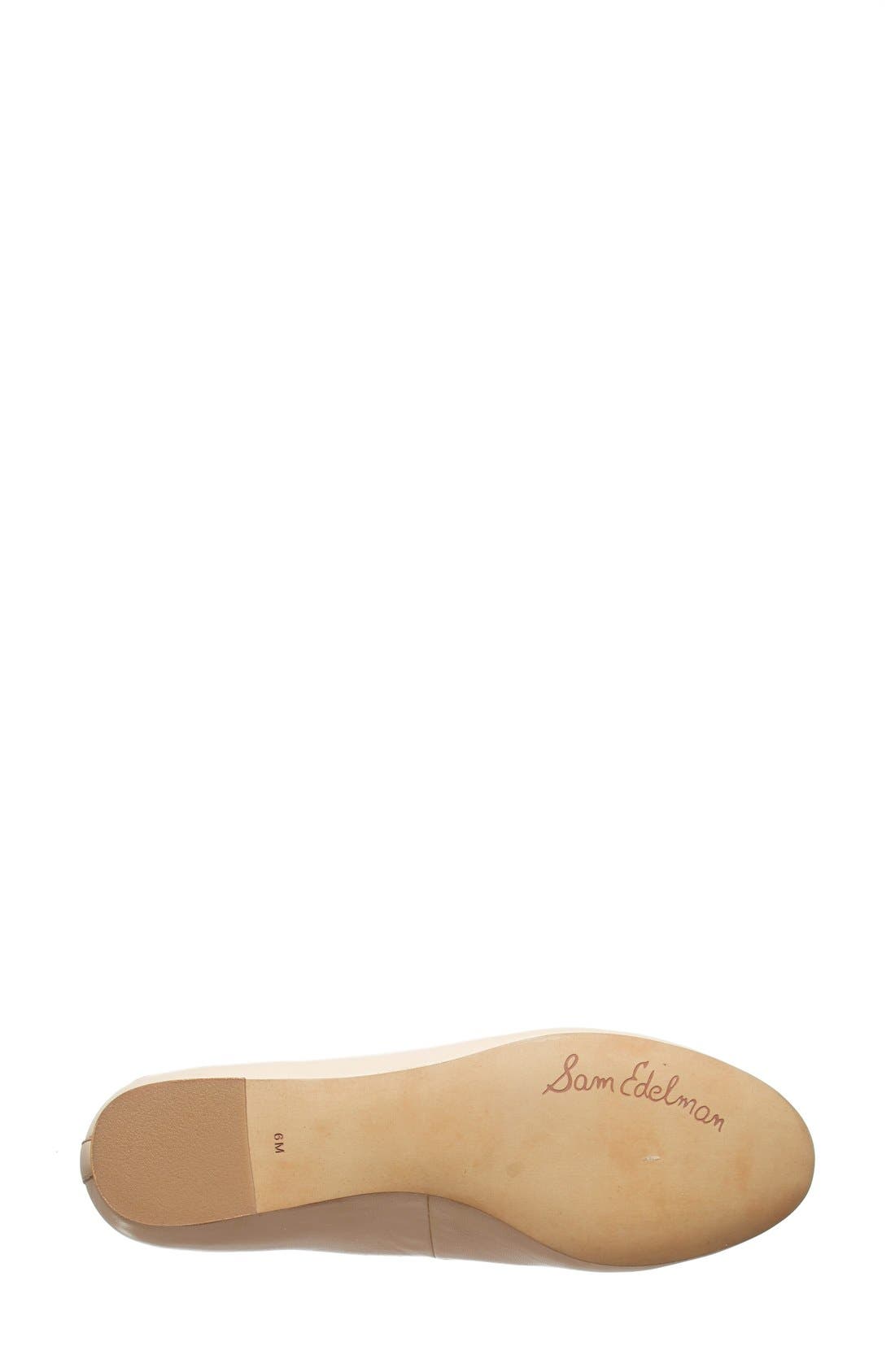 'Alaine' Scalloped Topline Flat, Alternate, color, SOFT NUDE LEATHER