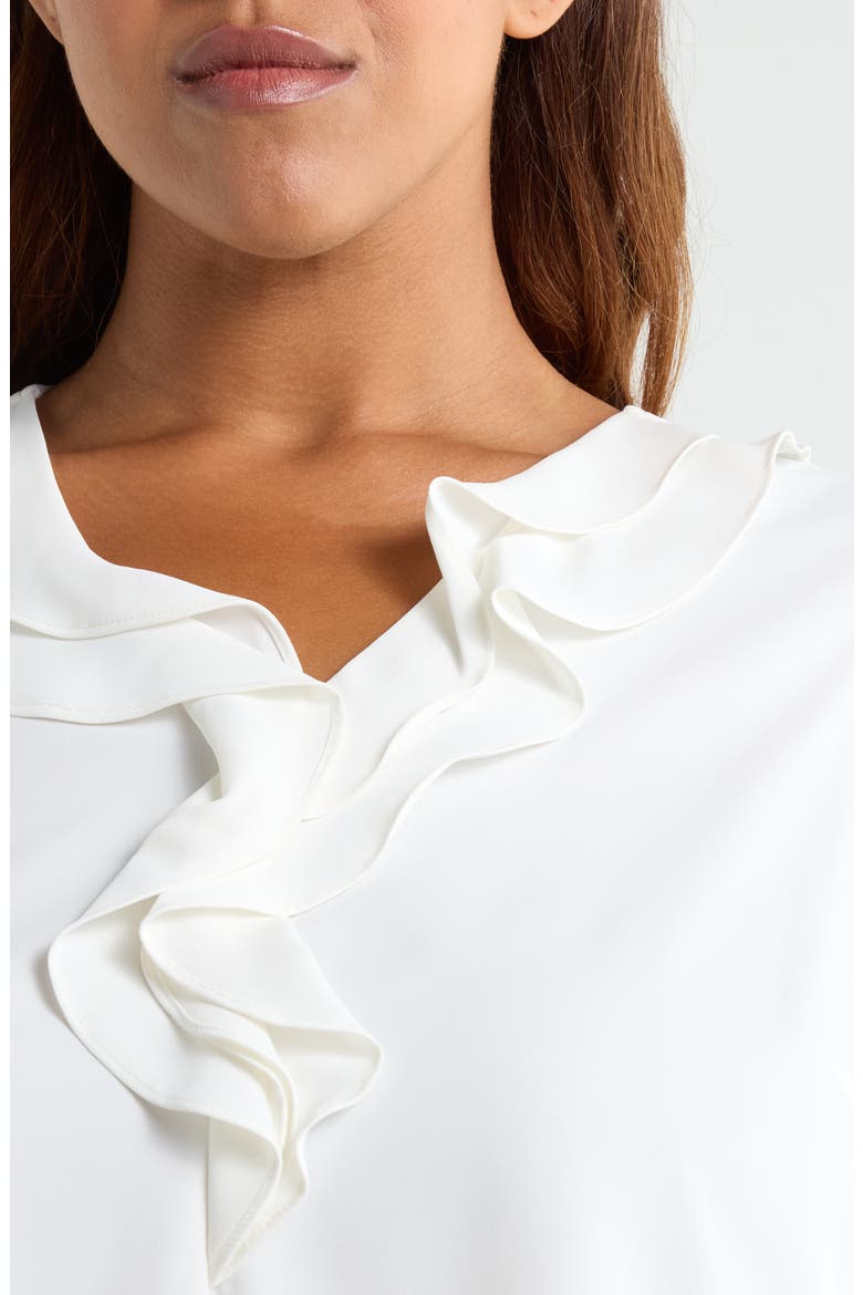 Ruffle Detail Sleeveless Top, Alternate, color, VANILLA ICE