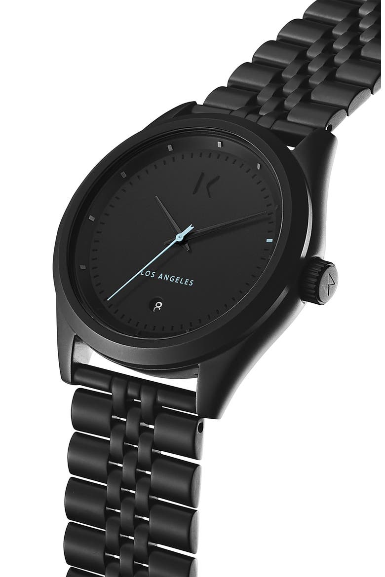 MVMT Time Crusher Bracelet Watch, 39mm, Alternate, color, BLACK
