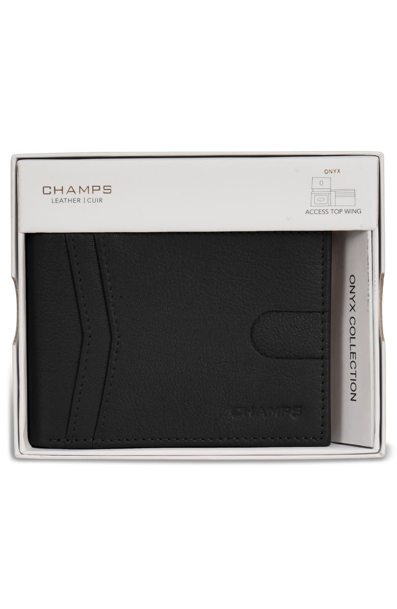 CHAMPS Onyx ID Flap Leather Bifold Wallet, Alternate, color, 