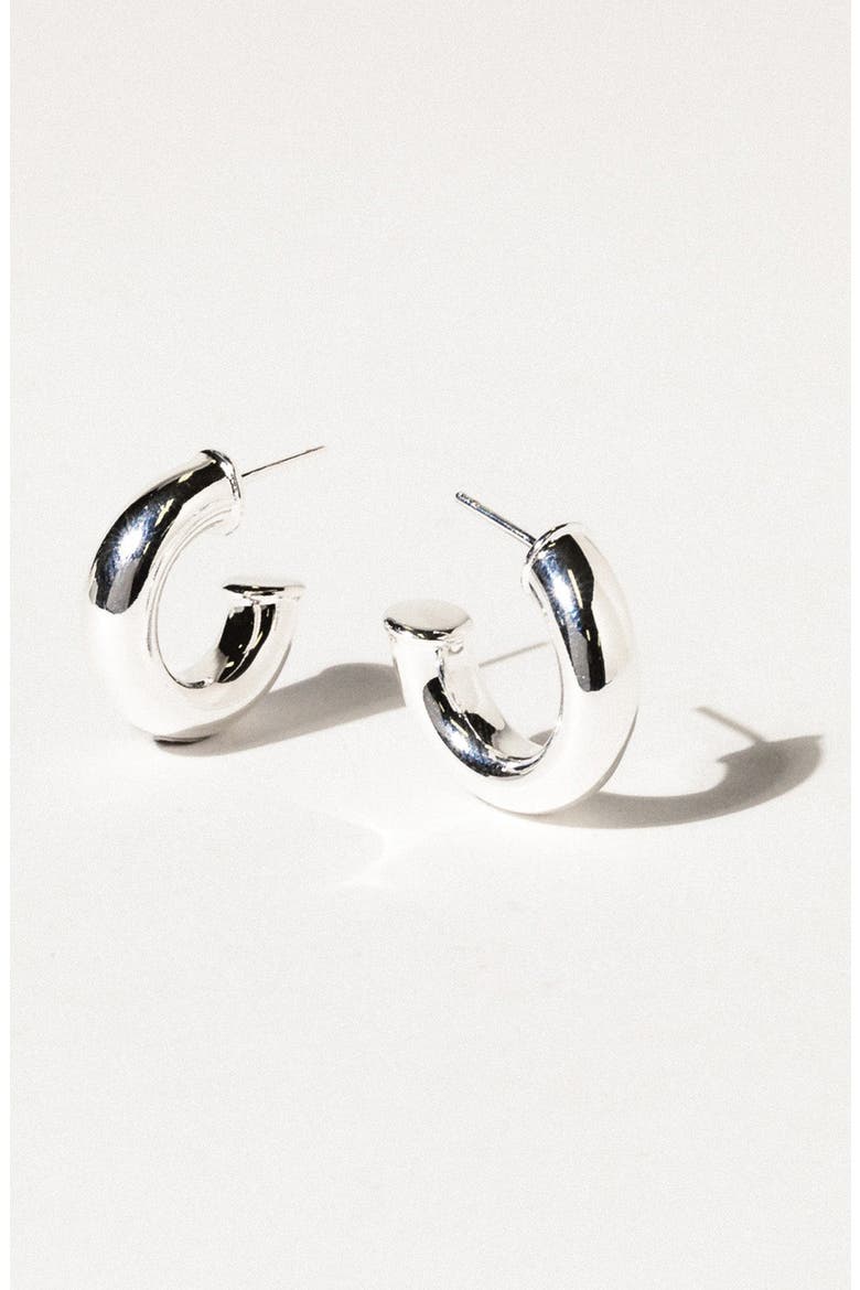 Cleo Hoop Earrings, Alternate, color, SILVER