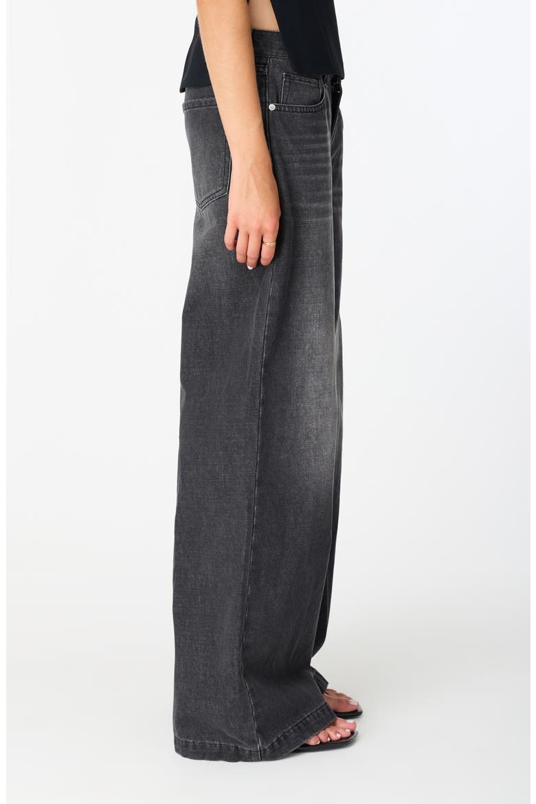 Maya Mid Rise Ultra Wide Leg Jeans, Alternate, color, BLACK WASH