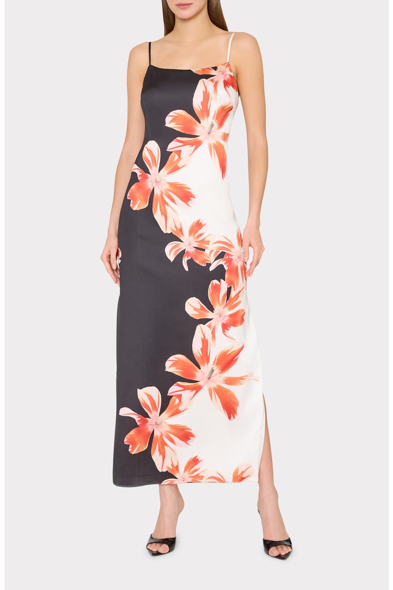 Lily Floral Print Slipdress, Main, color, WHITE/ BLACK/ RED