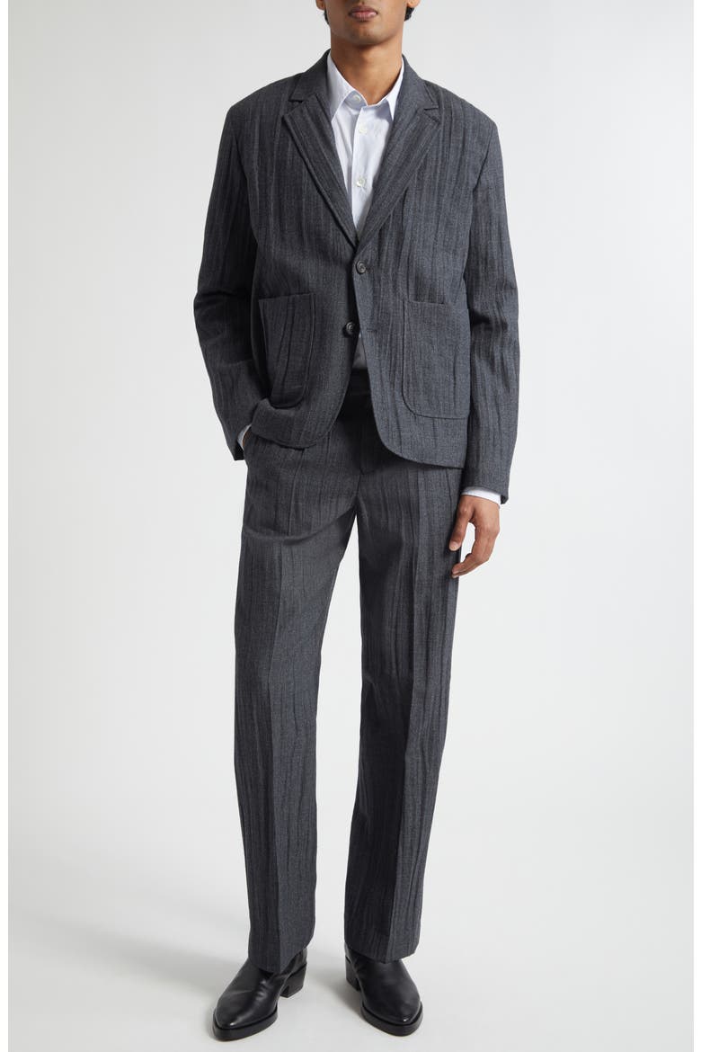 パンツ SLACK TROUSER Stone Grey Plisse Wool OUR LEGACY Slack