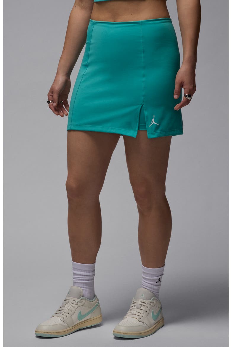 Jumpman Knit Skort, Main, color, WASHED TEAL/ WHITE