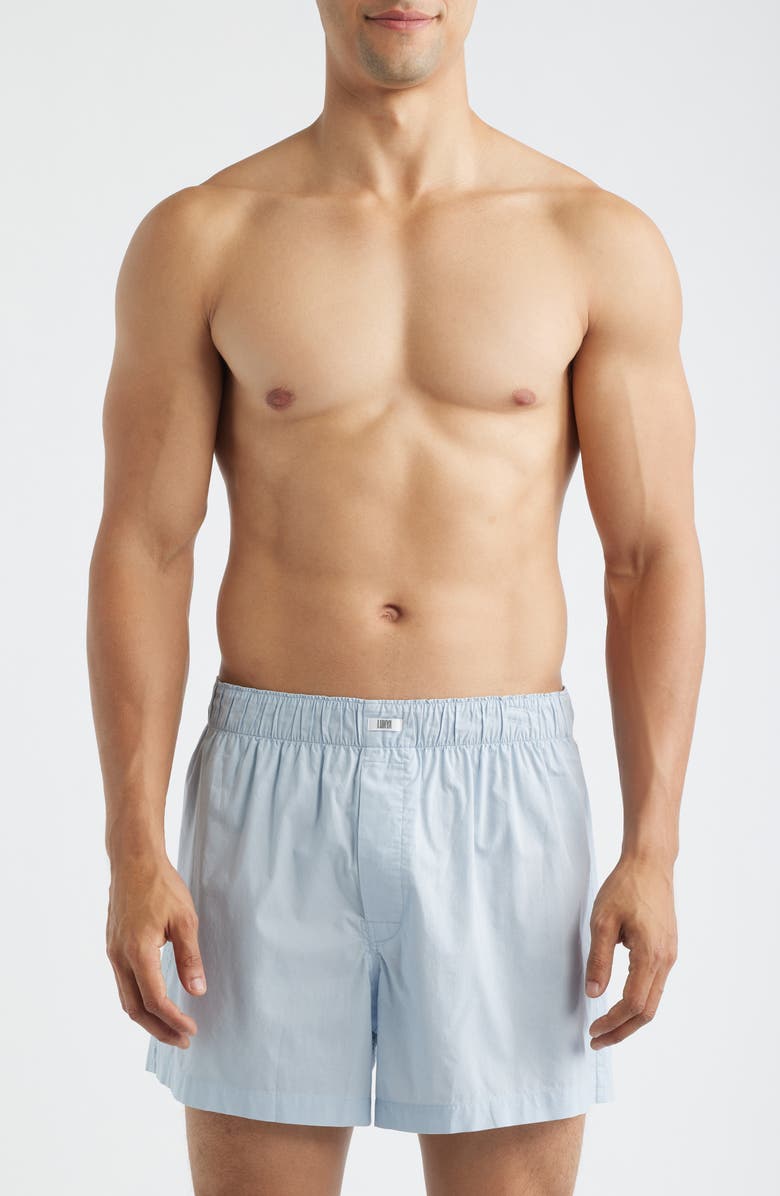 Lunya Airy Cotton Boxers, Main, color, Still Blue