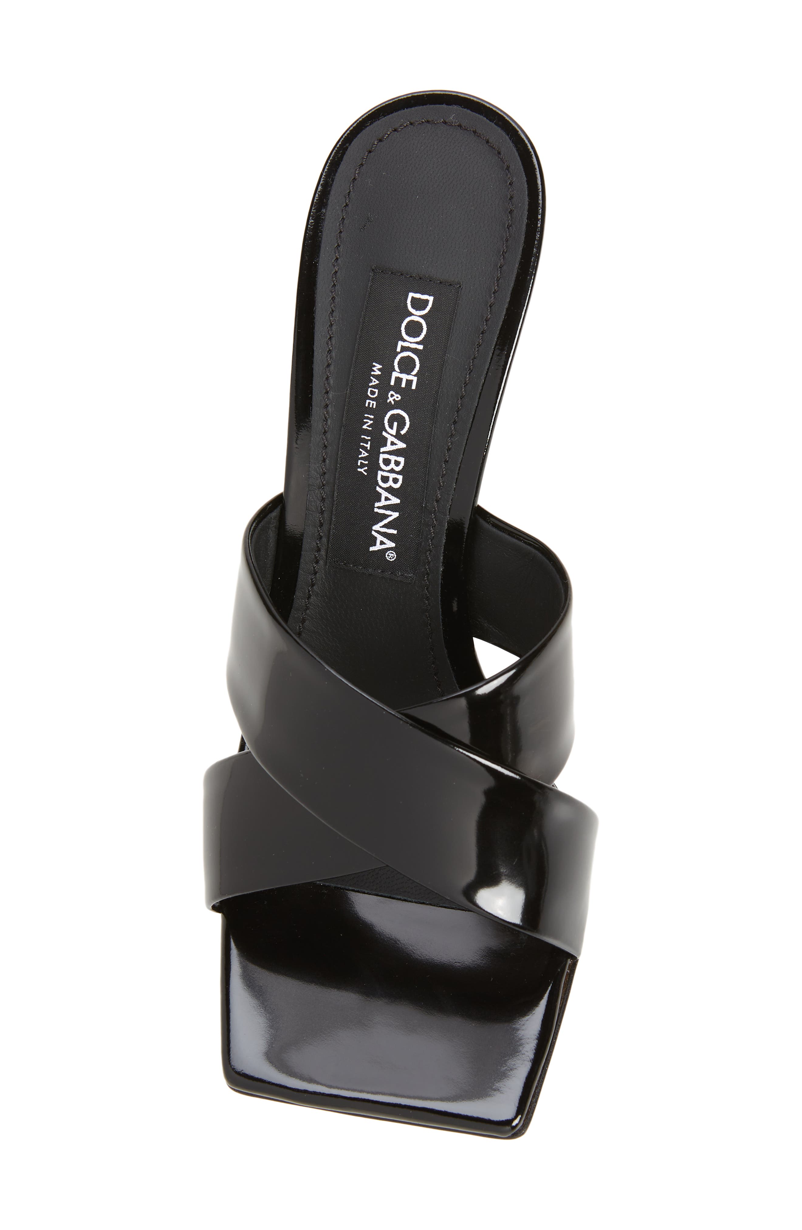 Dolce&Gabbana Logo Heel Slide Sandal, Alternate, color, 