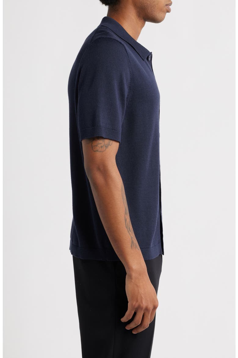 Short Sleeve Button-Up Cardigan, Alternate, color, NAVY SEABORNE