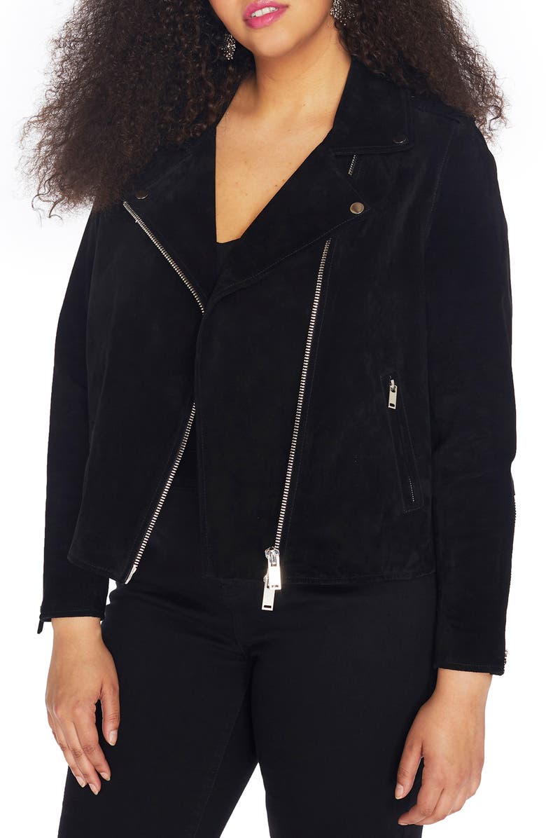 Rebel Wilson X Angels Suede Moto Jacket, Main, color, 
