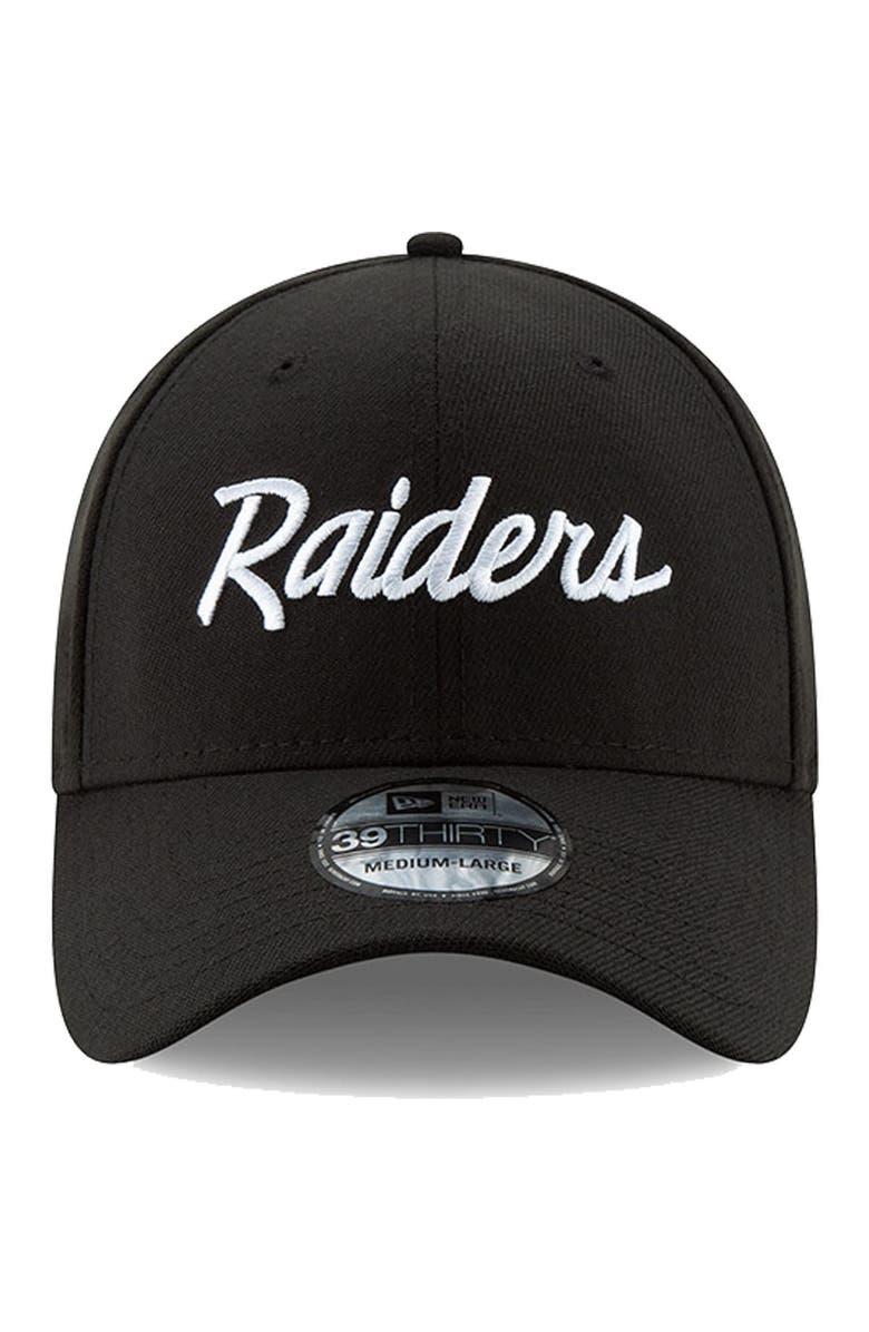 New Era Men's New Era Black Las Vegas Raiders Team Classic Throwback 39THIRTY Flex Hat, Alternate, color, Black