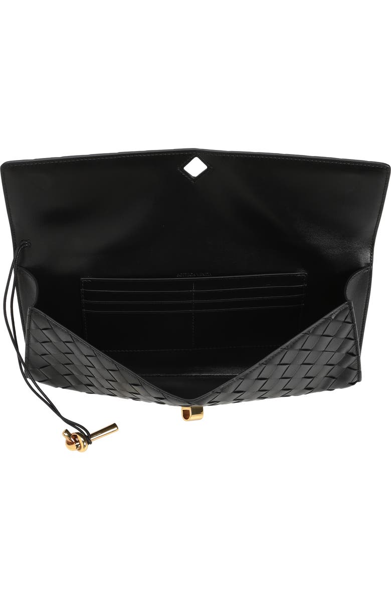 Bottega Veneta Long Andiamo Intrecciato Clutch Bag, Alternate, color, Black Brass