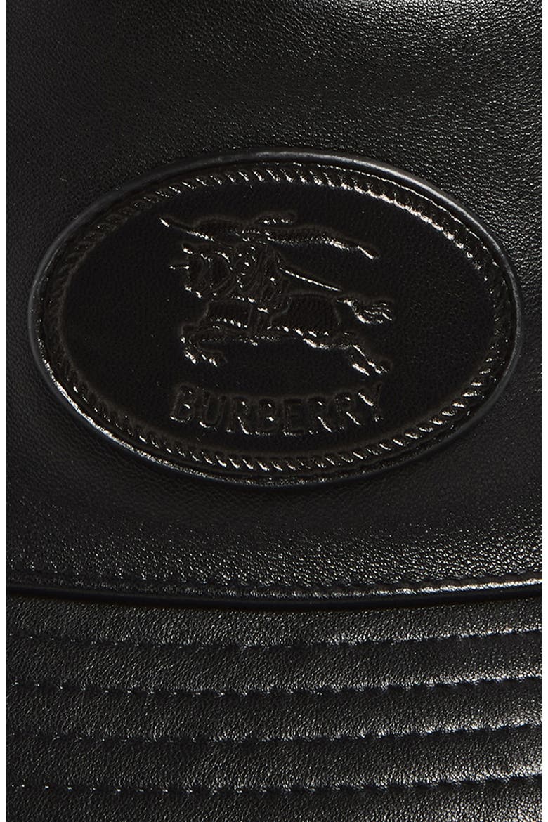Leather Bucket Hat, Alternate, color, BLACK
