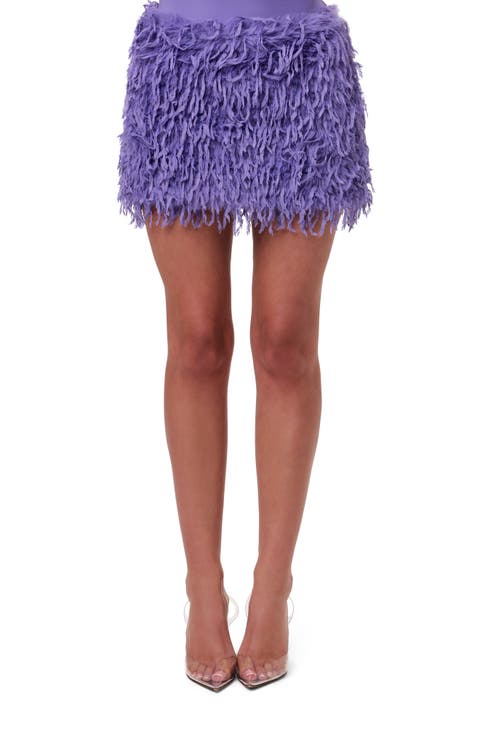 Faux Feather Miniskirt