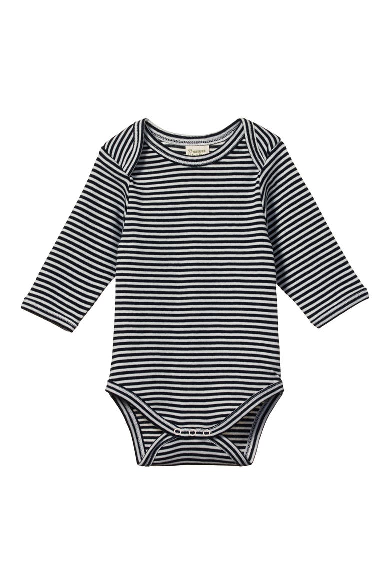 Long Sleeve Bodysuit, Main, color, NAVY STRIPE