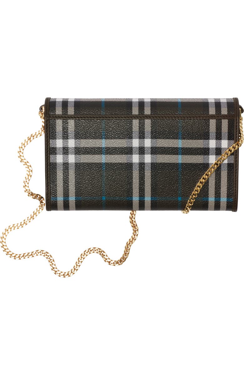 Burberry Check Chain Strap Wallet, Alternate, color,