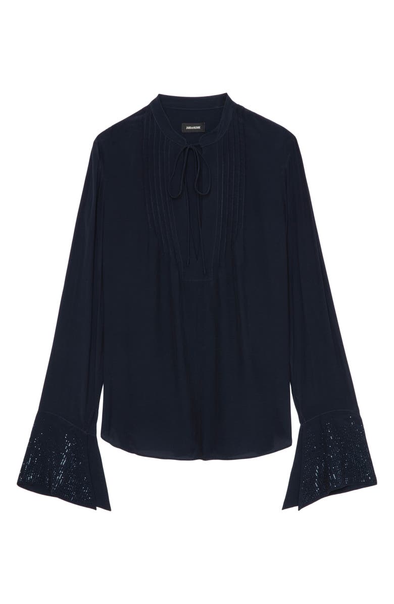 Zadig & Voltaire Taika Strass Embeliished Popover Top, Alternate, color, 