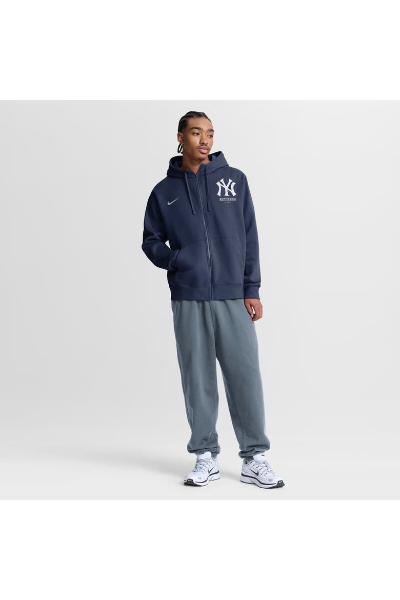 Men's Nike Navy New York Yankees Primetime Lockup Full-Zip Hoodie, Alternate, color, Navy