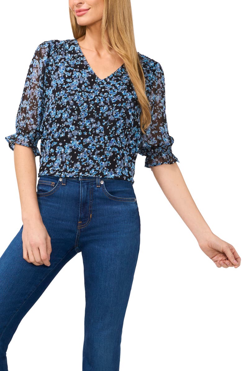 CeCe Ruffle Cuff Top, Main, color, 