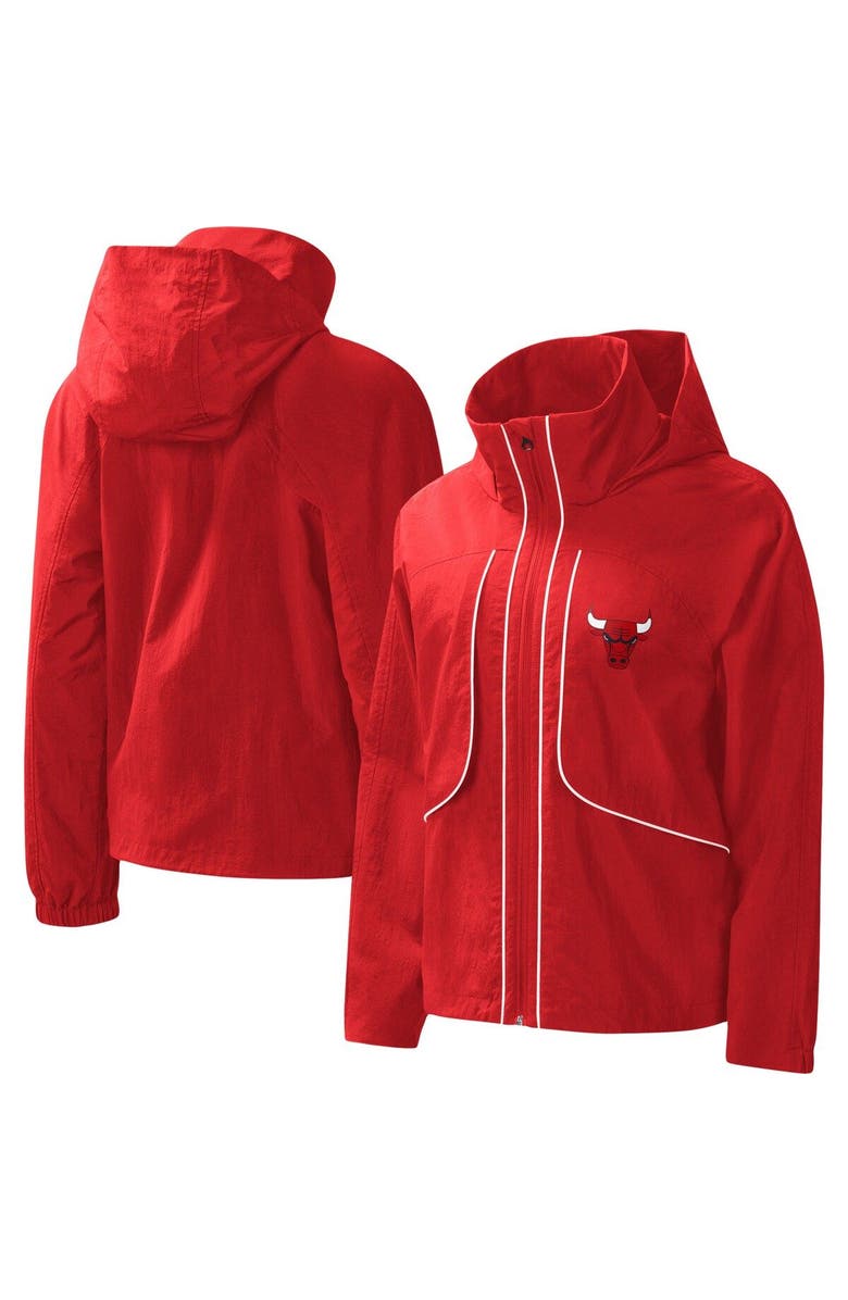 G-III 4HER BY CARL BANKS Women's G-III 4Her by Carl Banks Red Chicago Bulls Last Shot Full-Zip Hoodie, Main, color, Red